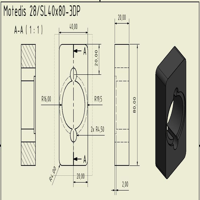 3D nyomtatott alkatrészek 28 siklócsapágy Igus csavarral - 3DP