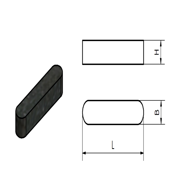 Retesz DIN 6885 A 5x5x25 acél fényes