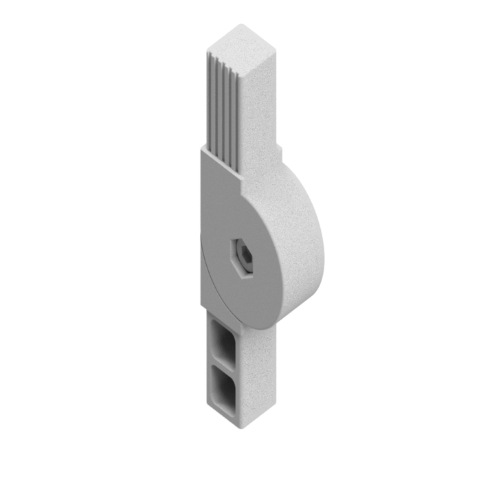 Dugaszolható csatlakozó 2D2 180° PA-ból négyzet alakú csőhöz 25x25x1,5. Karok hossza: 41 mm. 2-dimenziós 2-utas csatlakozó 180°-os csatlakozással