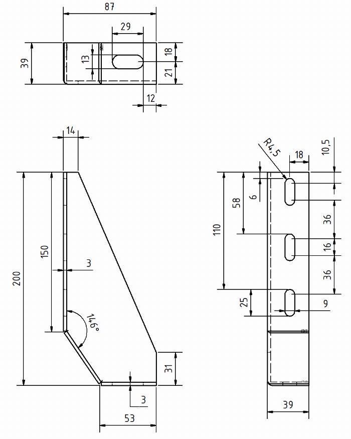 Floor Bracket 200 fekete